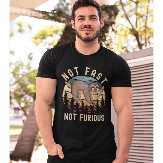 Not Fast Not Furious Funny Sloth Sleeping T-Shirt