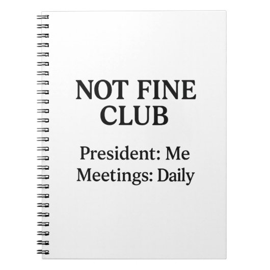 Not Fine Club - SpiralNotebook / Journal Notizblock (Vorderseite)