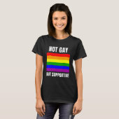 Not Gay But Supportive LGBTQ+ Flag Support T-Shirt (Vorne ganz)