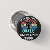 Not-Golfer in mehrfarbiger Typografie Geboren Button (Vorne & Hinten)