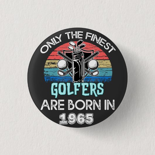Not-Golfer in mehrfarbiger Typografie Geboren Button (Vorderseite)