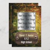 Not grün Camouflage Abschluss Foto Einladung (Vorne/Hinten)