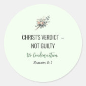 Not Guilty in Christ – Christian Affirmation Stick Runder Aufkleber (Vorderseite)