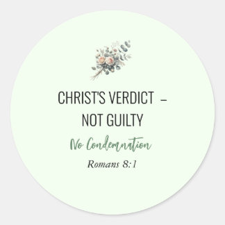 Not Guilty in Christ – Christian Affirmation Stick Runder Aufkleber