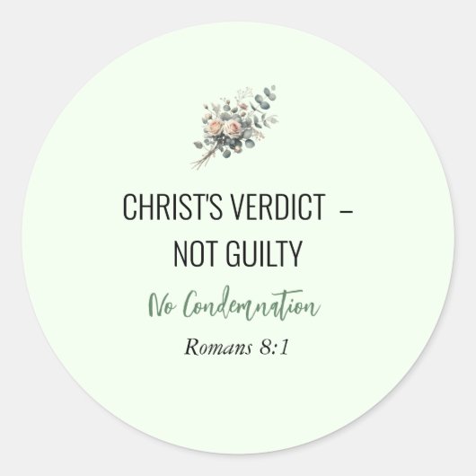 Not Guilty in Christ – Christian Affirmation Stick Runder Aufkleber (Vorderseite)