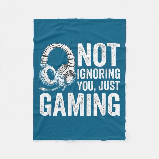 Not Ignoring You Gaming Headset Graphic Video Game Fleecedecke (Vorderseite)