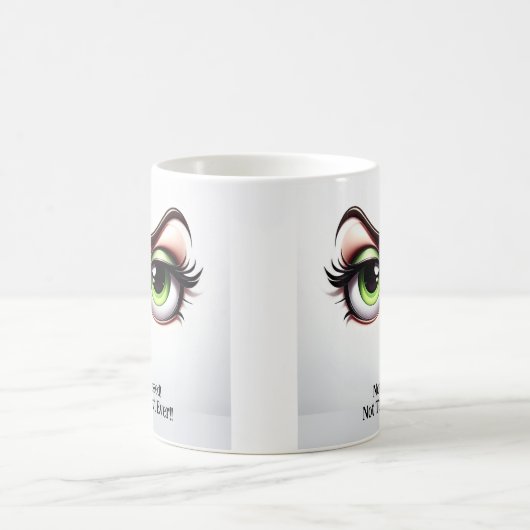 Not Impressed, Fabulous Eyes Funny Face Kaffeetasse (Mittel)