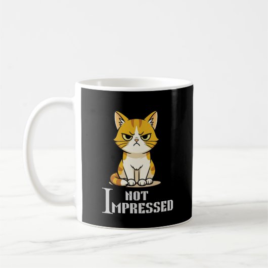 Not Impressed Grumpy Cat Funny Sarcastic Coffee Kaffeetasse (Links)