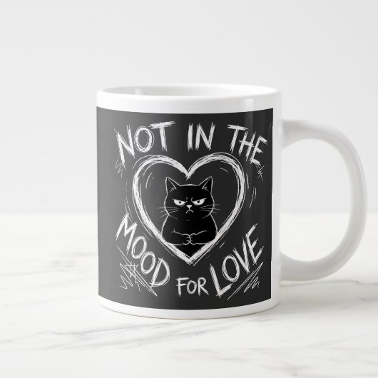 Not In The Mood For Love Grumpy Cat Sarcastic Jumbo-Tasse (Rechts)