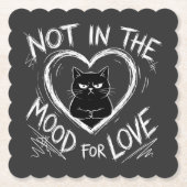 Not In The Mood For Love Grumpy Cat Sarcastic Untersetzer (Vorderseite)