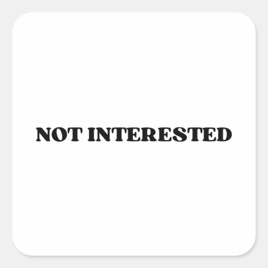Not Interested Retro Bold Typographic Sticker (Vorderseite)