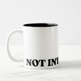 Not Interested Retro Typographic Two-Tone Mug Zweifarbige Tasse
