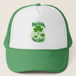 not irish just lucky, shamrock shirt, funny - boné truckerkappe