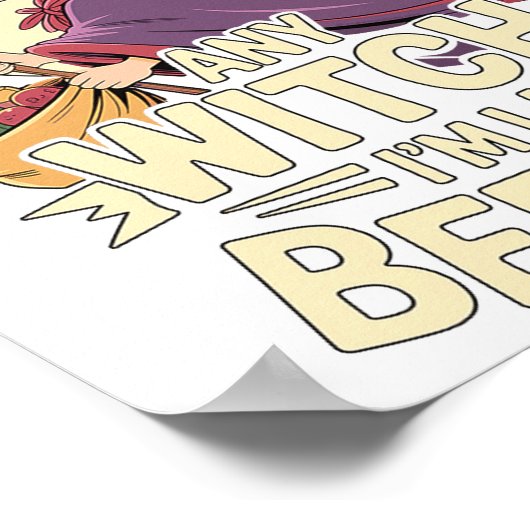 “not Just Any Witch, I’m La Befana” Funny Italian  Poster (Ecke)