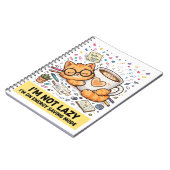 Not Lazy - Energy Saving Cat Notebook Notizblock (Linke Seite)