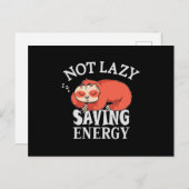 Not lazy, Saving Energy Postkarte (Vorne/Hinten)