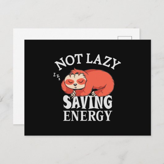 Not lazy, Saving Energy Postkarte (Vorne/Hinten)