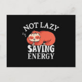 Not lazy, Saving Energy Postkarte (Vorderseite)