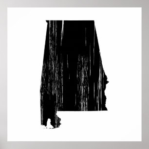 Not leidende Alabama-Staat-Kontur Poster