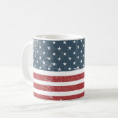 Not leidende amerikanische Flagge Kaffeetasse (Vorderseite Links)