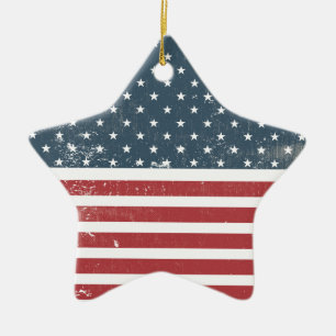 Not leidende amerikanische Flagge Keramikornament