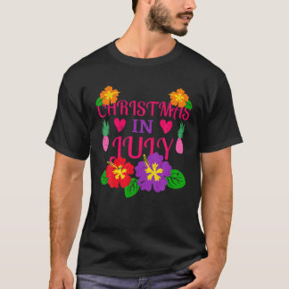 Not leidende Blume und Ananas Weihnachten im Juli T-Shirt