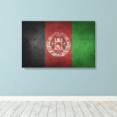 Not leidende Flagge Afghanistans Leinwanddruck (Insitu (Holzboden))