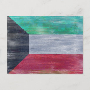 Not leidende Flagge Kuwaits Postkarte