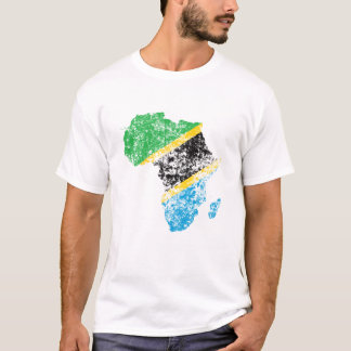 Not leidende Flagge Tansanias auf dem afrikanische T-Shirt