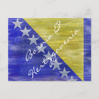 Not leidende Flagge von Bosnien und Herzegowina Postkarte
