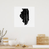 Not leidende Illinois-Staat-Kontur Poster (Küche)