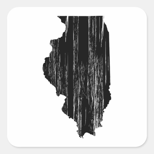 Not leidende Illinois-Staat-Kontur Quadratischer Aufkleber (Vorderseite)