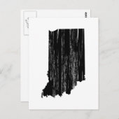 Not leidende Indiana-Staat-Kontur Postkarte (Vorne/Hinten)