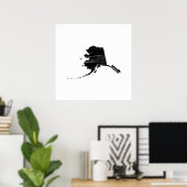 Not leidende Kontur des Alaska-Staat Poster (Heimbüro)