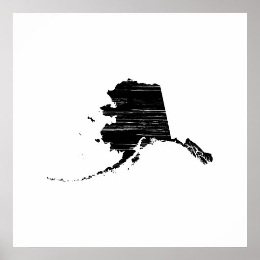 Not leidende Kontur des Alaska-Staat Poster (Vorne)