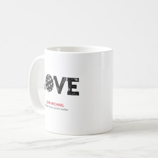 Not leidende Pickleball-LIEBE Kaffeetasse (Vorderseite Links)