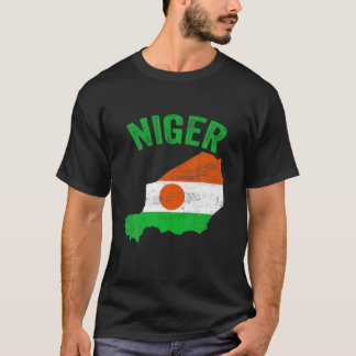 Not leidende Retro Niger Flag Niger Map Patriotic T-Shirt