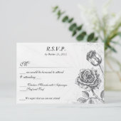 Not leidende Viktorianische Vintage Tattoo Rose UA RSVP Karte (Stehend Vorderseite)
