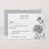Not leidende Viktorianische Vintage Tattoo Rose UA RSVP Karte (Vorne/Hinten)