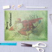 Not leidende Vintage Weihnachtsmann Evergreen Boug Seidenpapier (Handwerk)