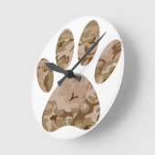 Not leidende Wüste-Camouflage Hundepflaster drucke Runde Wanduhr (Winkel)