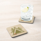 Not leidender Campingplatz auf Holz Getränkeuntersetzer (Rechte Seite)