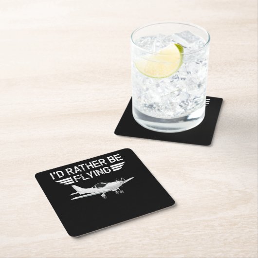 Not leidender Flying Funny Airplane Pilot Rechteckiger Pappuntersetzer (Vor Ort)