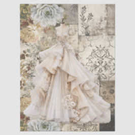 Not leidendes Vintage Hochzeitskleid & rustikale F Seidenpapier