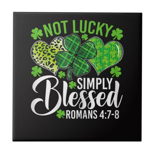Not Lucky Simply Blessed Christian Fliese (Vorderseite)