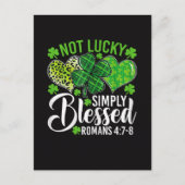 Not Lucky Simply Blessed Christian Postkarte (Vorderseite)