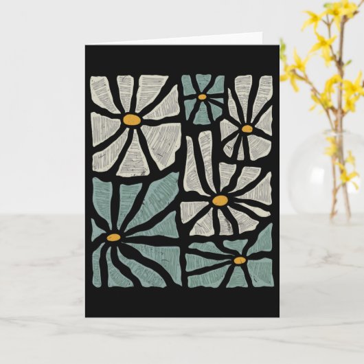 Not My President 2025 Retro Subtle Boho Floral Ant Karte (Gelbe Blume)