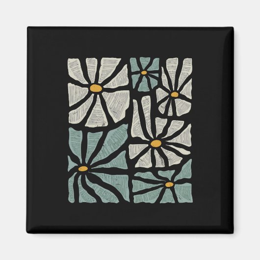 Not My President 2025 Retro Subtle Boho Floral Ant Magnet (Vorne)