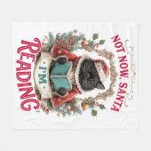 Not Now Santa I'm Reading Fleecedecke (Vorderseite (Horizontal))