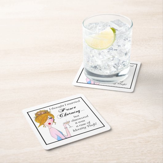 "NOT" Prince Charming Rechteckiger Pappuntersetzer (Vor Ort)